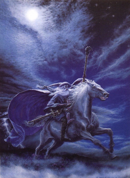 Gandalf riding Shadowfax