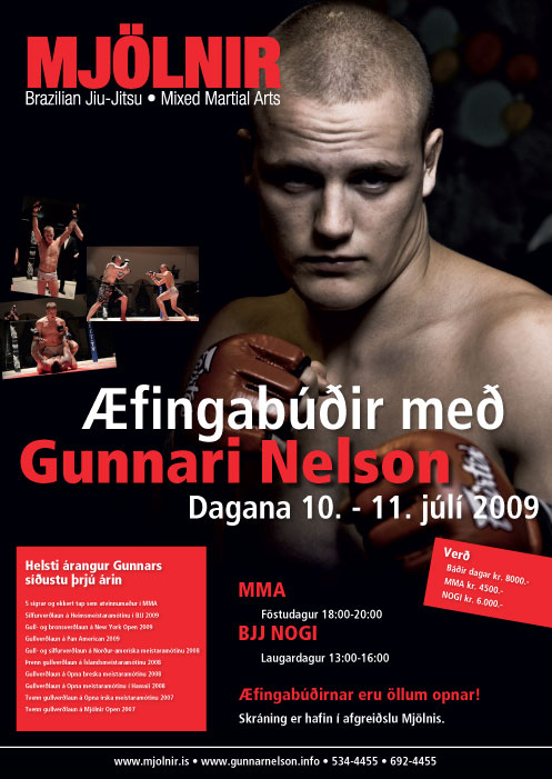 Æfingabúðir með Gunnari Nelson 10. og 11. júlí