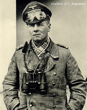 Erwin Rommel og ein frægasta myndin af honum.